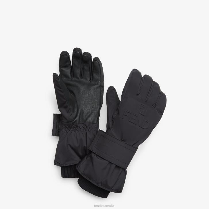 Men Accessories Fendi HP0B2210 Tech Fabric Gloves Black