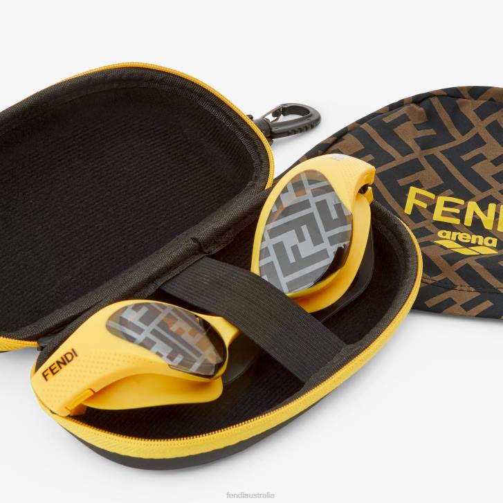 Men Accessories Fendi HP0B2570 Swim Goggles Yellow