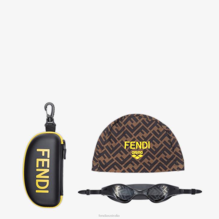 Men Accessories Fendi HP0B2571 Low Bridge Fit Fashion Show Swim Goggles Fashion