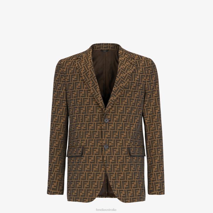Men Apparel Fendi HP0B2062 Fabric Blazer Brown