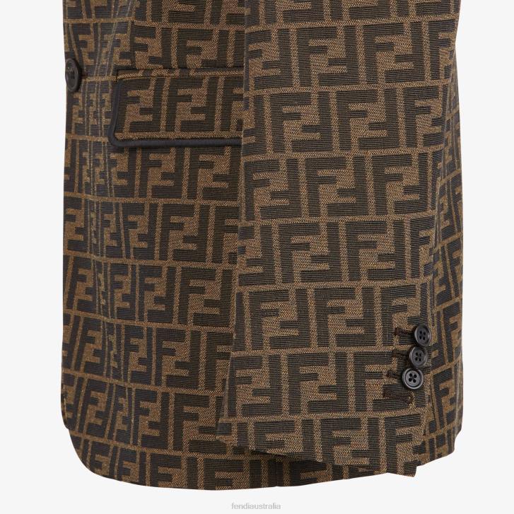 Men Apparel Fendi HP0B2062 Fabric Blazer Brown