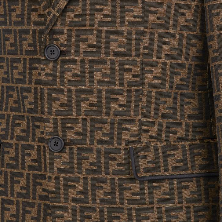 Men Apparel Fendi HP0B2062 Fabric Blazer Brown