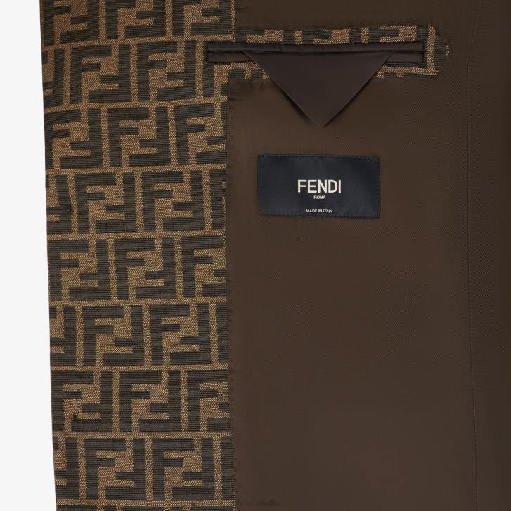 Men Apparel Fendi HP0B2062 Fabric Blazer Brown
