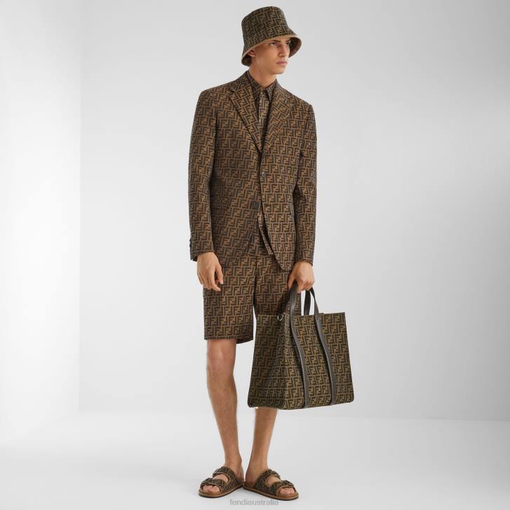 Men Apparel Fendi HP0B2062 Fabric Blazer Brown