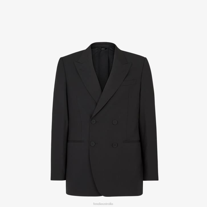 Men Apparel Fendi HP0B2066 Wool Blazer Black