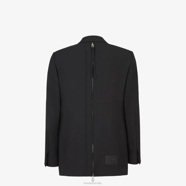 Men Apparel Fendi HP0B2066 Wool Blazer Black