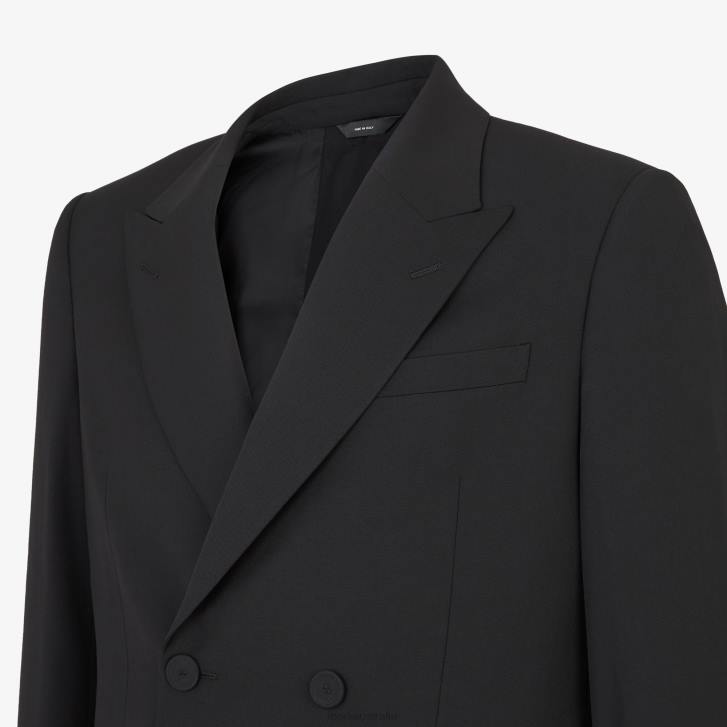 Men Apparel Fendi HP0B2066 Wool Blazer Black