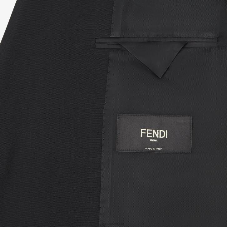 Men Apparel Fendi HP0B2066 Wool Blazer Black