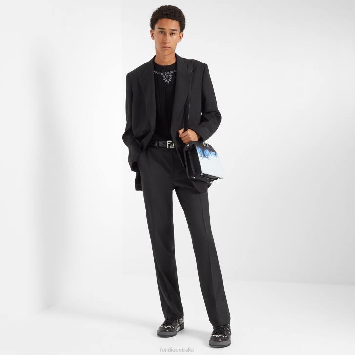 Men Apparel Fendi HP0B2066 Wool Blazer Black