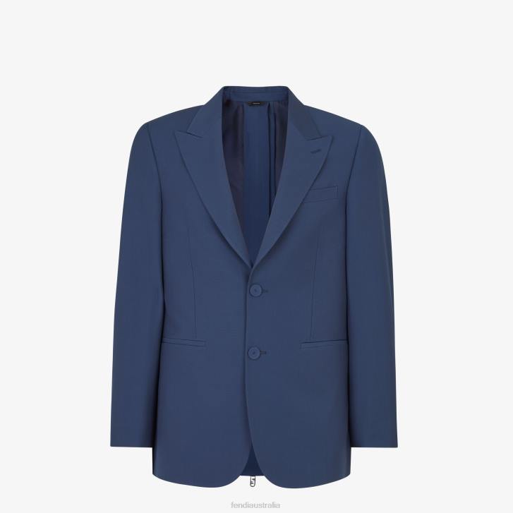 Men Apparel Fendi HP0B2069 Wool Jacket Blue