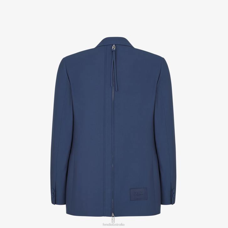Men Apparel Fendi HP0B2069 Wool Jacket Blue