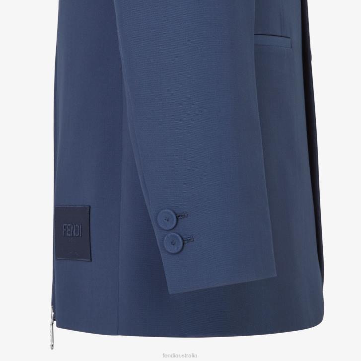 Men Apparel Fendi HP0B2069 Wool Jacket Blue