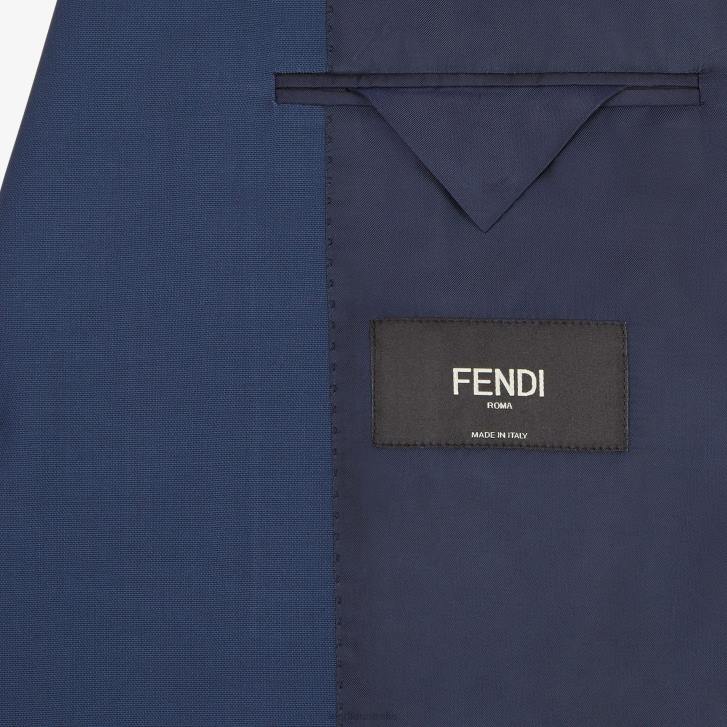 Men Apparel Fendi HP0B2069 Wool Jacket Blue