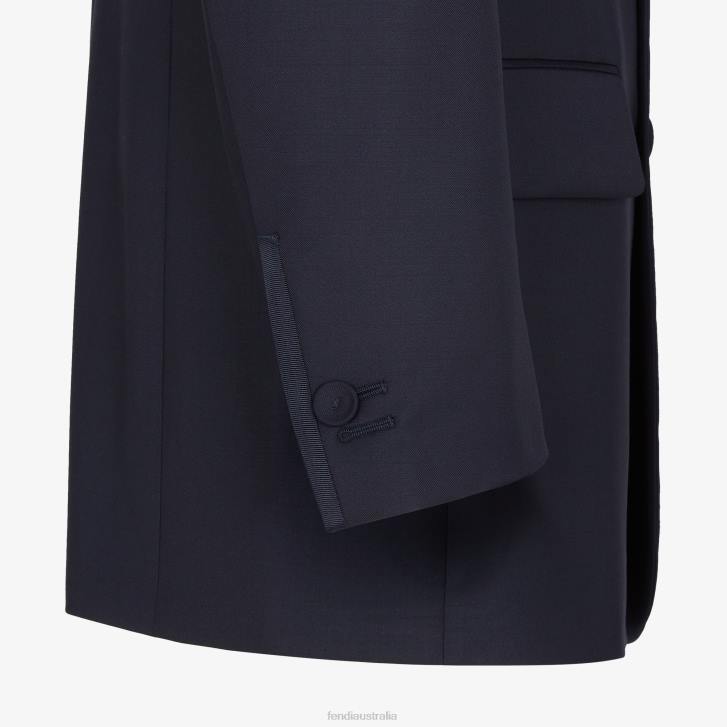 Men Apparel Fendi HP0B2071 Wool Blazer Blue