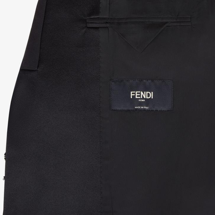 Men Apparel Fendi HP0B2082 Wool And Silk Blazer Black