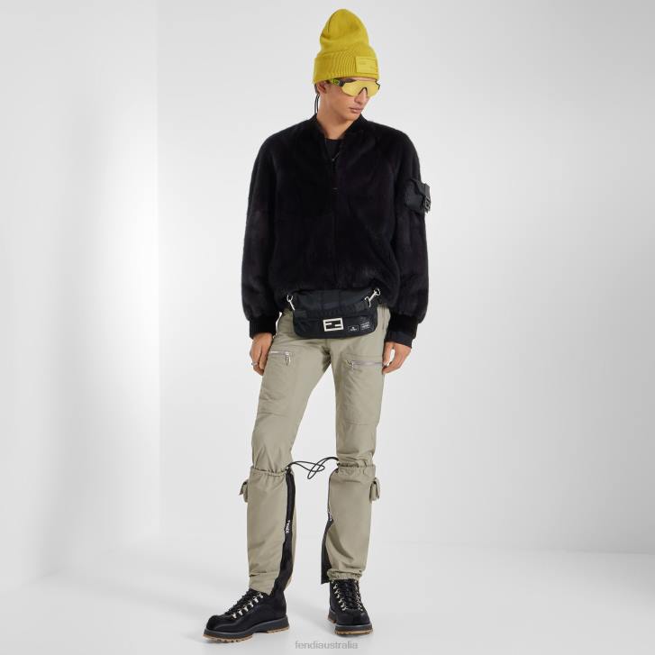 Men Apparel Fendi HP0B2100 Mink Bomber Black