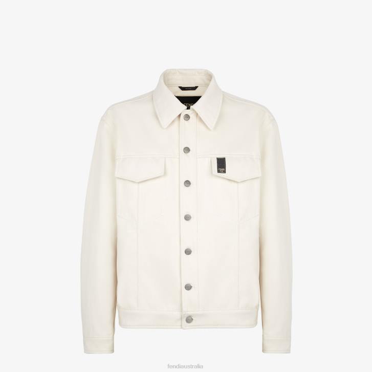 Men Apparel Fendi HP0B2119 Denim Jacket White