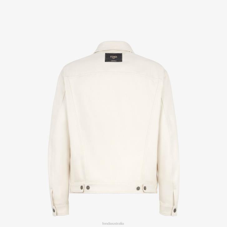 Men Apparel Fendi HP0B2119 Denim Jacket White