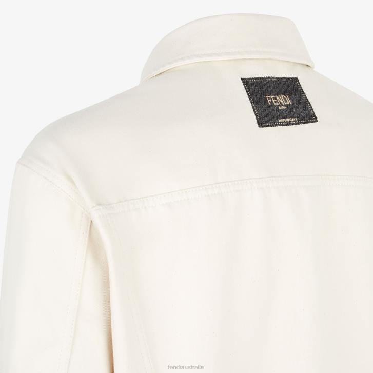 Men Apparel Fendi HP0B2119 Denim Jacket White