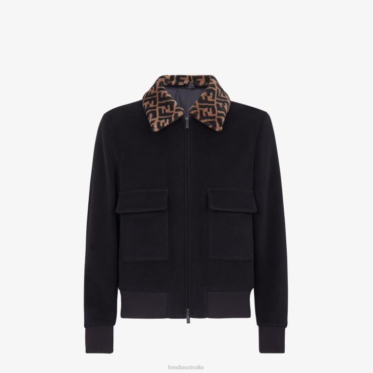 Men Apparel Fendi HP0B2183 Wool Jacket Black