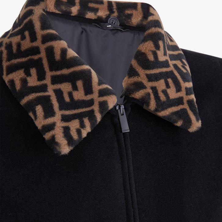 Men Apparel Fendi HP0B2183 Wool Jacket Black