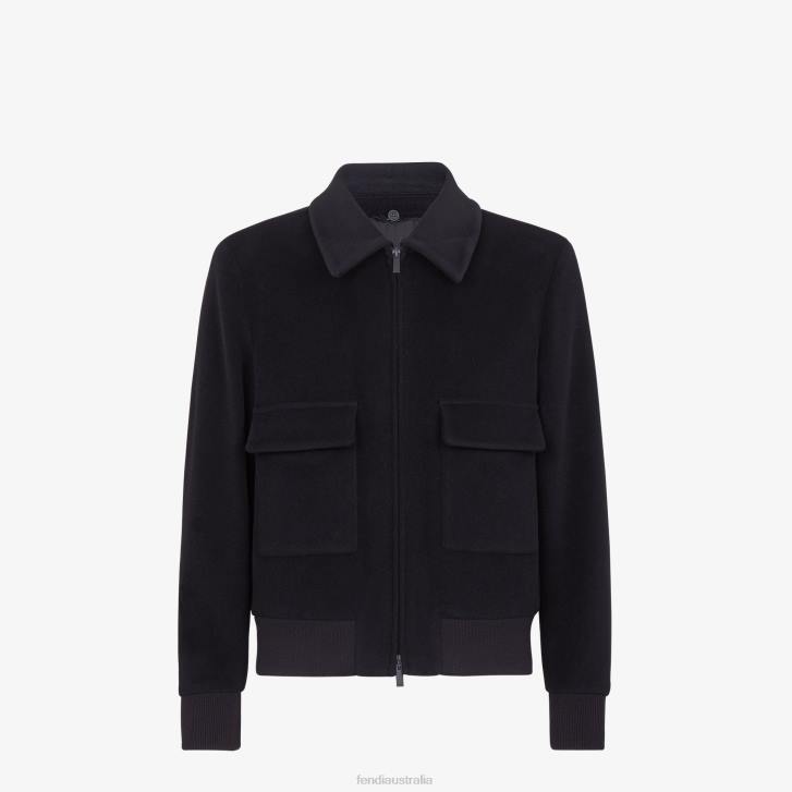 Men Apparel Fendi HP0B2183 Wool Jacket Black