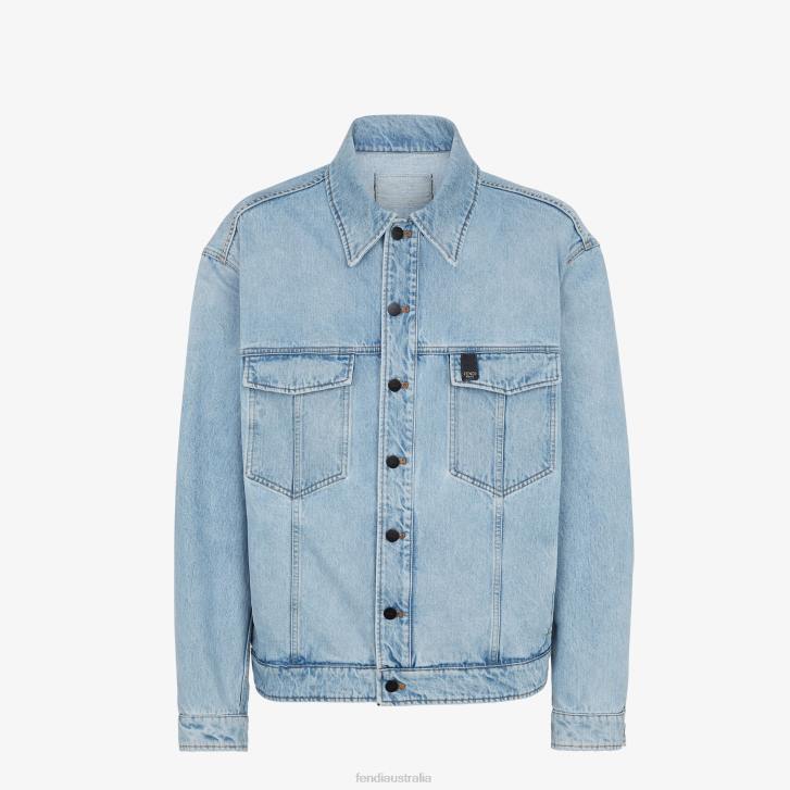 Men Apparel Fendi HP0B2185 Denim Jacket Blue