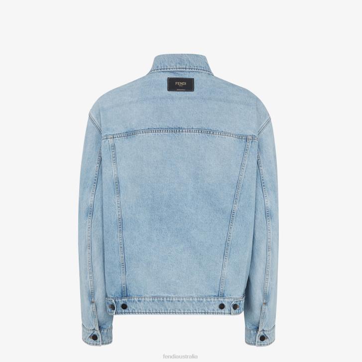 Men Apparel Fendi HP0B2185 Denim Jacket Blue