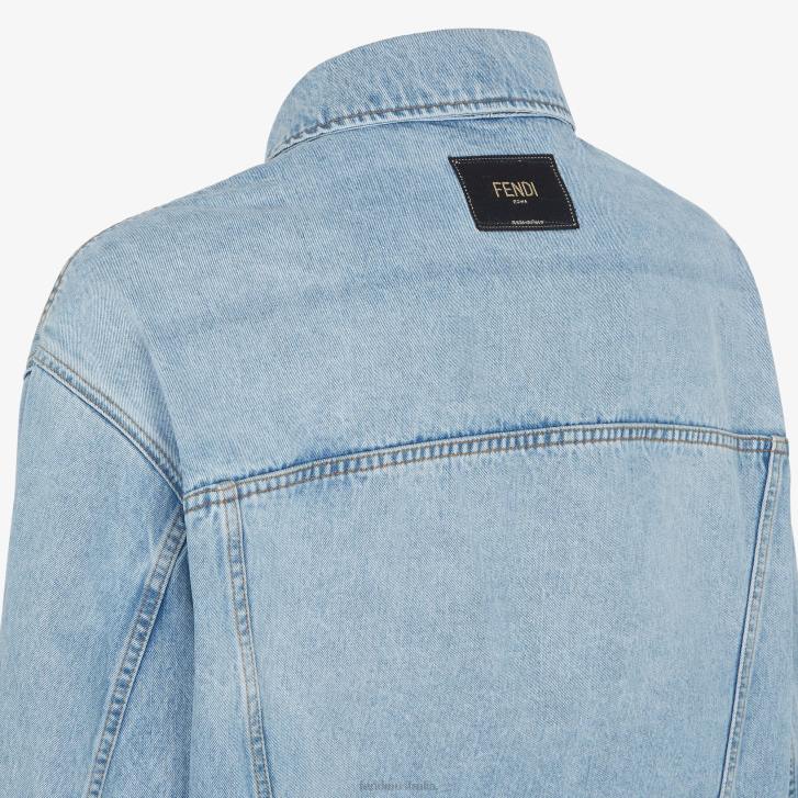 Men Apparel Fendi HP0B2185 Denim Jacket Blue