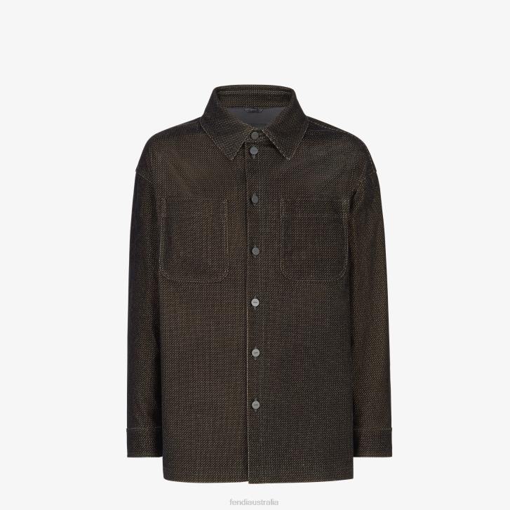Men Apparel Fendi HP0B2192 Denim Jacket Brown
