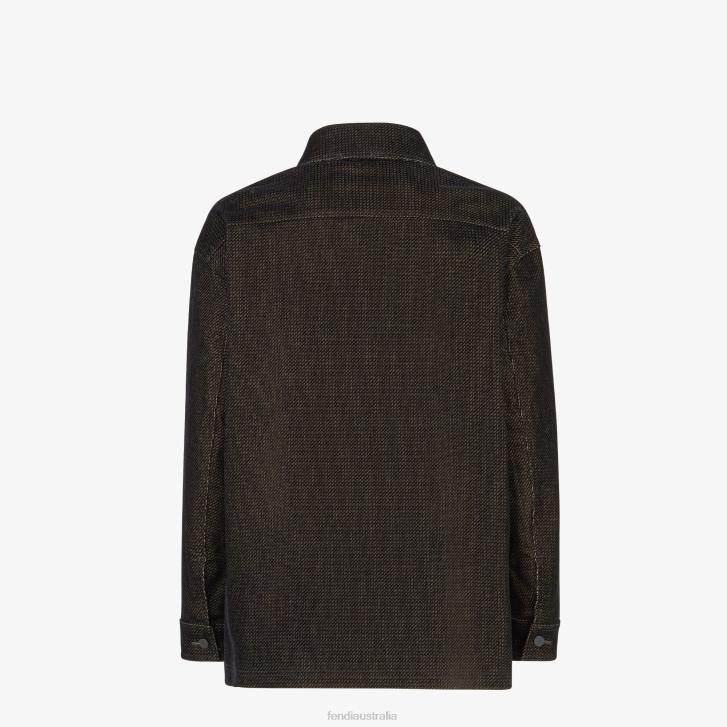 Men Apparel Fendi HP0B2192 Denim Jacket Brown