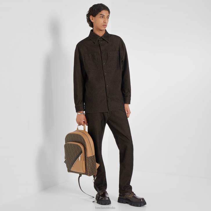 Men Apparel Fendi HP0B2192 Denim Jacket Brown