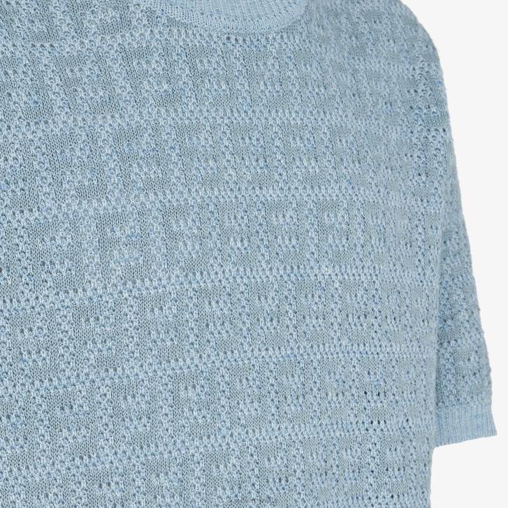Men Apparel Fendi HP0B1909 Linen, Cotton And Silk Jumper Light blue