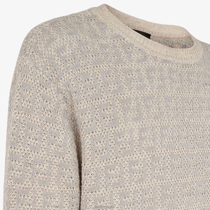 Men Apparel Fendi HP0B1932 Linen, Cotton And Silk Sweater Gray