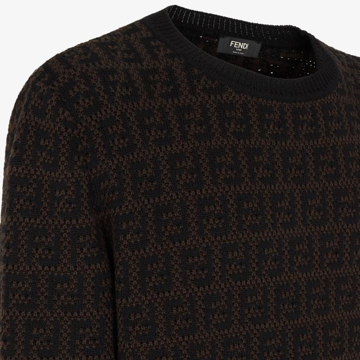 Men Apparel Fendi HP0B2099 FF Knitted Pullover Multicolor