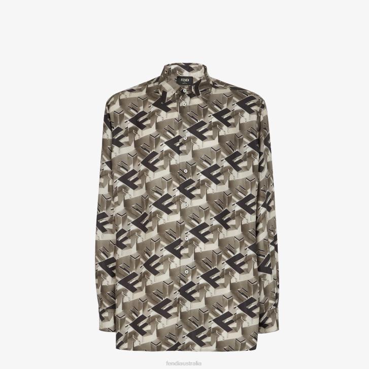 Men Apparel Fendi HP0B1903 Silk Shirt Multicolor