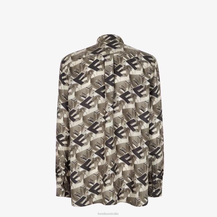 Men Apparel Fendi HP0B1903 Silk Shirt Multicolor