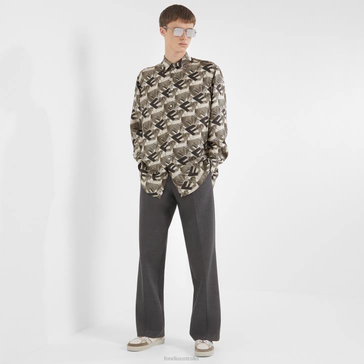 Men Apparel Fendi HP0B1903 Silk Shirt Multicolor