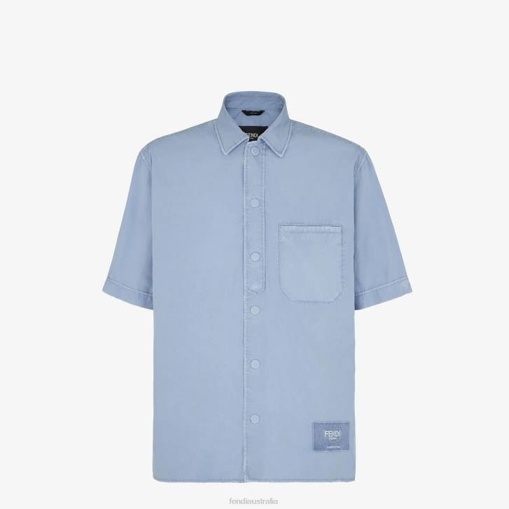 Men Apparel Fendi HP0B1910 Cotton Shirt Light blue
