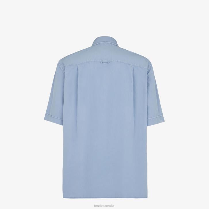 Men Apparel Fendi HP0B1910 Cotton Shirt Light blue