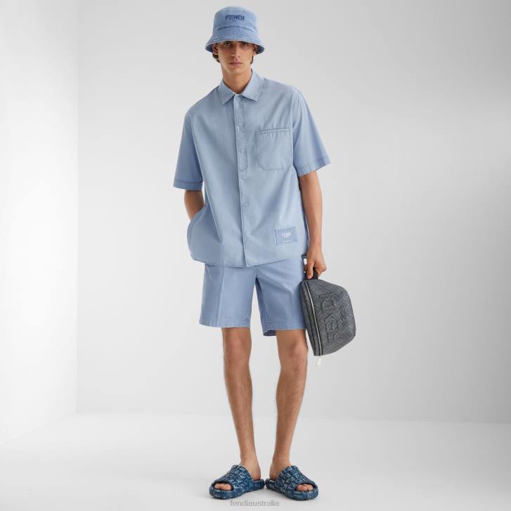 Men Apparel Fendi HP0B1910 Cotton Shirt Light blue