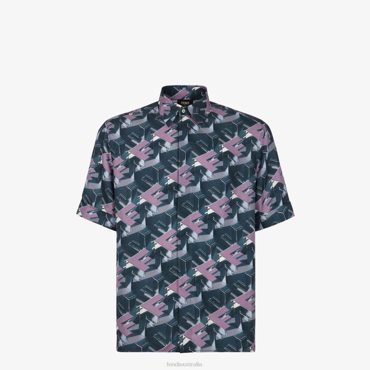Men Apparel Fendi HP0B1912 Silk Shirt Multicolor
