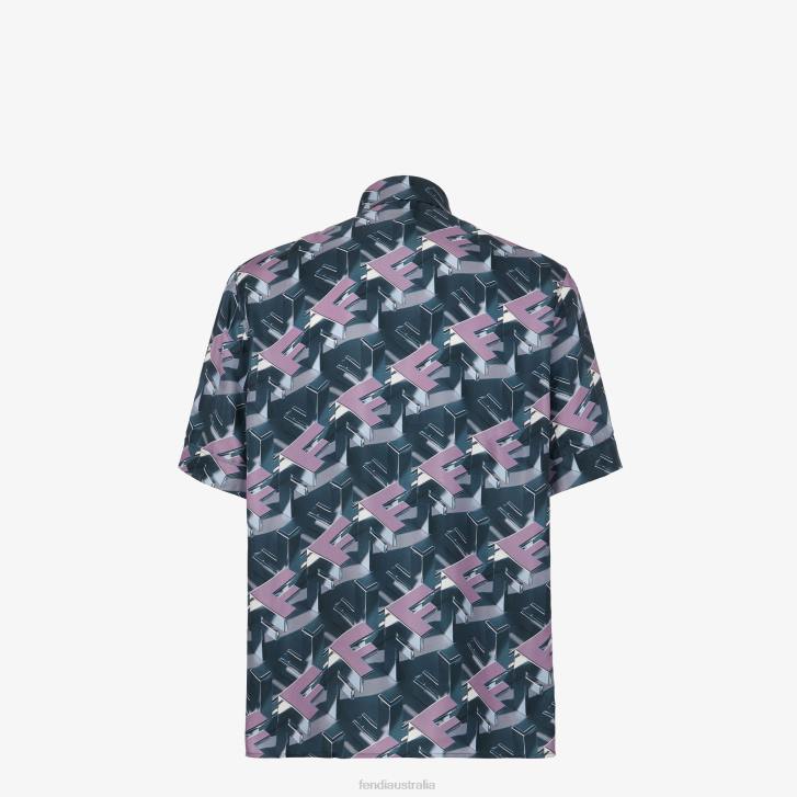 Men Apparel Fendi HP0B1912 Silk Shirt Multicolor