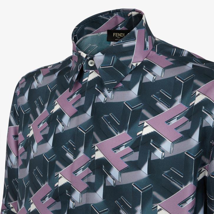 Men Apparel Fendi HP0B1912 Silk Shirt Multicolor