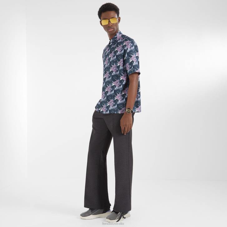 Men Apparel Fendi HP0B1912 Silk Shirt Multicolor