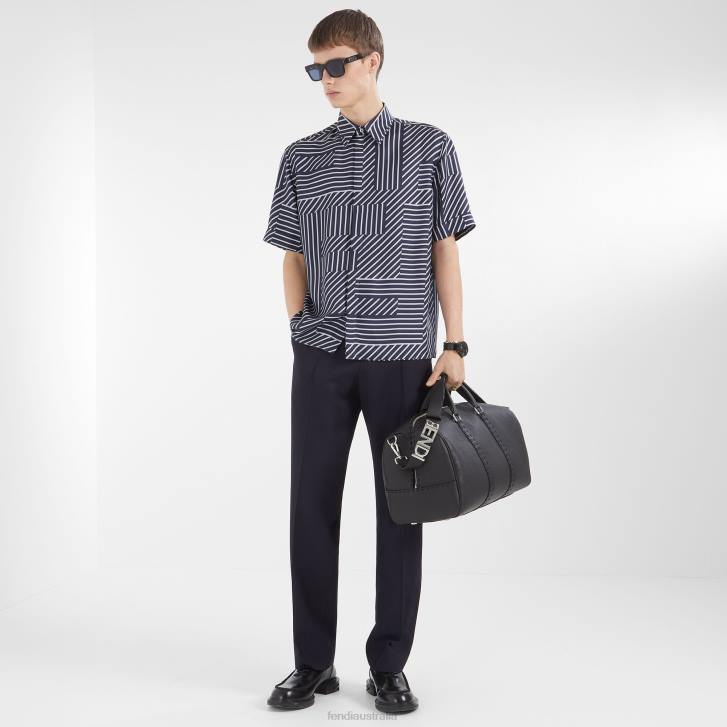 Men Apparel Fendi HP0B1919 Silk Shirt Blue
