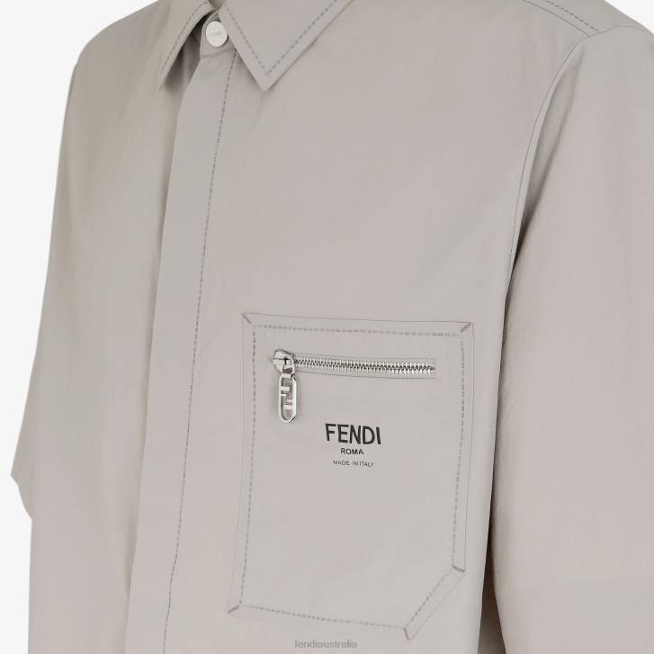 Men Apparel Fendi HP0B1926 Nylon Shirt Gray