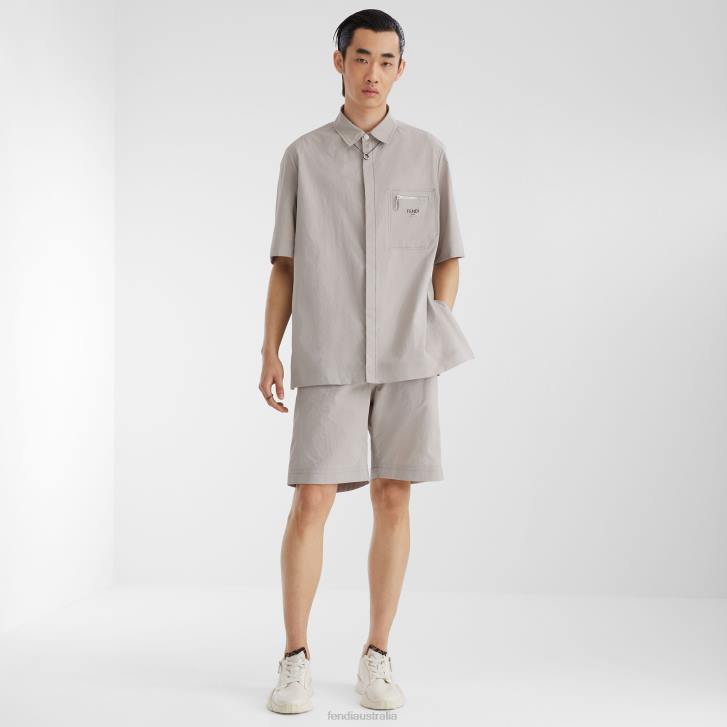 Men Apparel Fendi HP0B1926 Nylon Shirt Gray