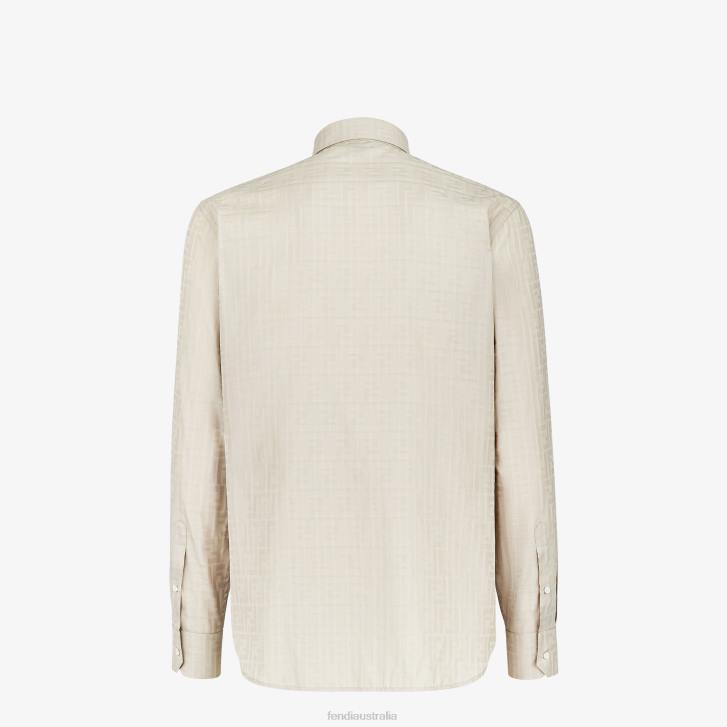 Men Apparel Fendi HP0B1933 Cotton And Viscose Shirt Beige