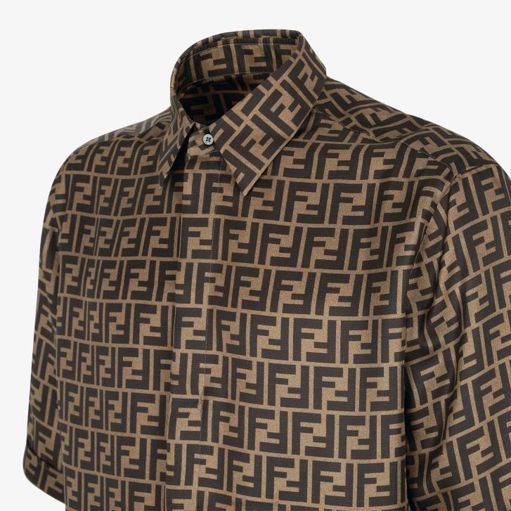 Men Apparel Fendi HP0B1934 Silk Shirt Brown